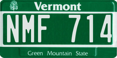 VT license plate NMF714