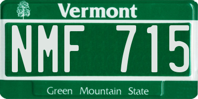 VT license plate NMF715