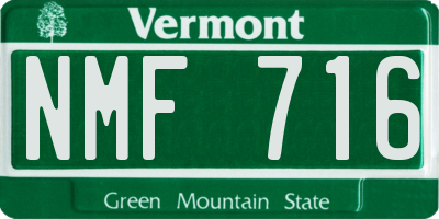 VT license plate NMF716