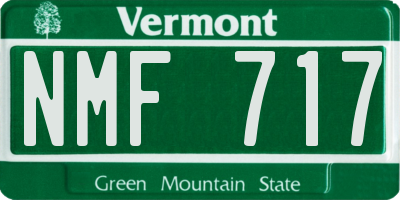VT license plate NMF717