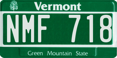 VT license plate NMF718