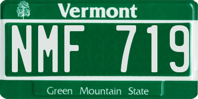 VT license plate NMF719