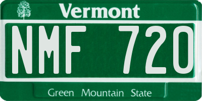 VT license plate NMF720