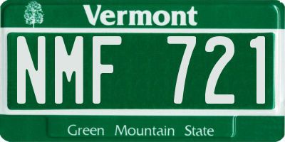 VT license plate NMF721