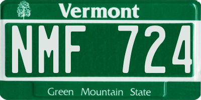 VT license plate NMF724