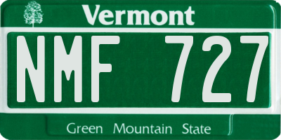 VT license plate NMF727