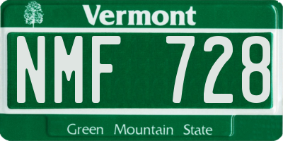 VT license plate NMF728