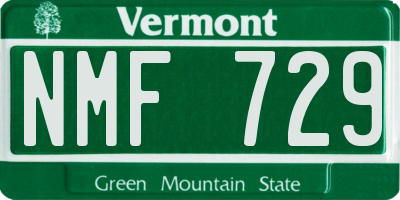 VT license plate NMF729