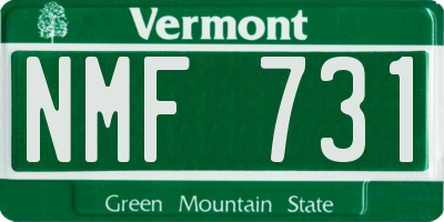 VT license plate NMF731