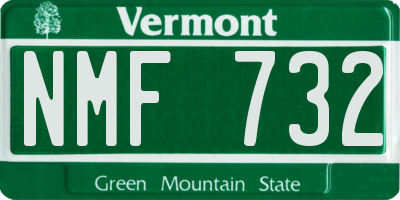 VT license plate NMF732