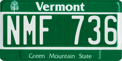 VT license plate NMF736