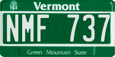 VT license plate NMF737
