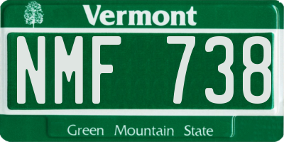 VT license plate NMF738