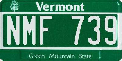 VT license plate NMF739