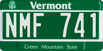 VT license plate NMF741