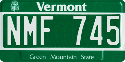VT license plate NMF745