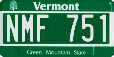 VT license plate NMF751
