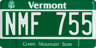 VT license plate NMF755