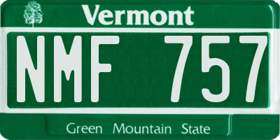 VT license plate NMF757
