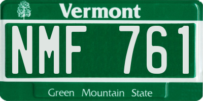 VT license plate NMF761