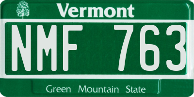 VT license plate NMF763