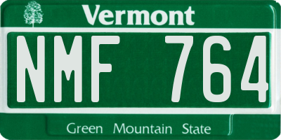 VT license plate NMF764