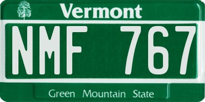 VT license plate NMF767