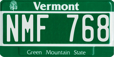 VT license plate NMF768