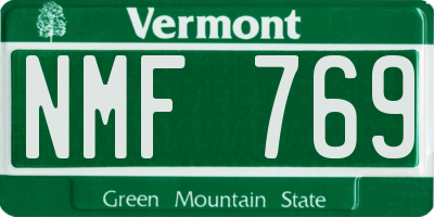 VT license plate NMF769