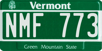 VT license plate NMF773