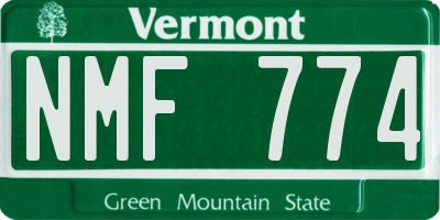 VT license plate NMF774