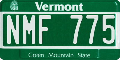 VT license plate NMF775