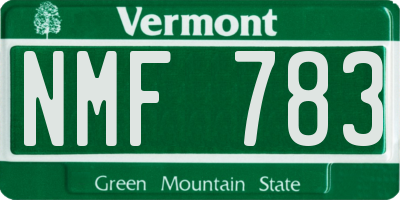 VT license plate NMF783
