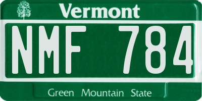 VT license plate NMF784