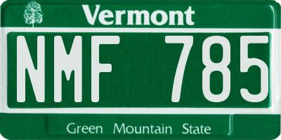 VT license plate NMF785