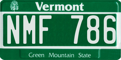 VT license plate NMF786