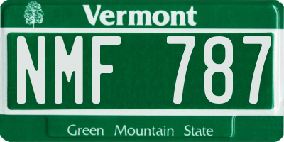 VT license plate NMF787