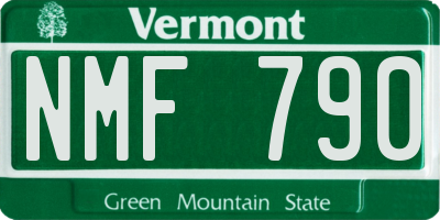 VT license plate NMF790