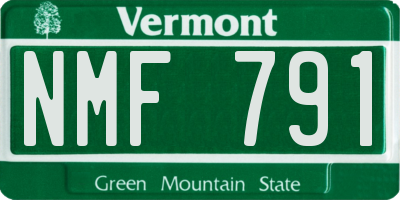 VT license plate NMF791