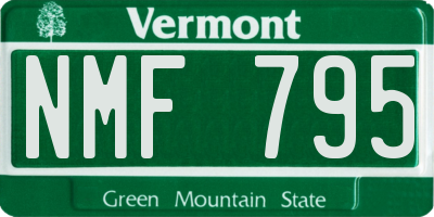 VT license plate NMF795