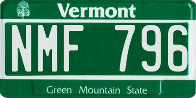 VT license plate NMF796