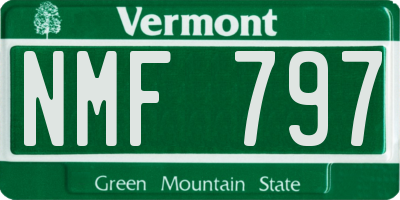 VT license plate NMF797