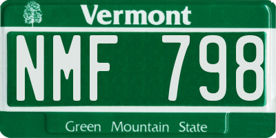 VT license plate NMF798