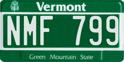 VT license plate NMF799