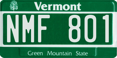 VT license plate NMF801