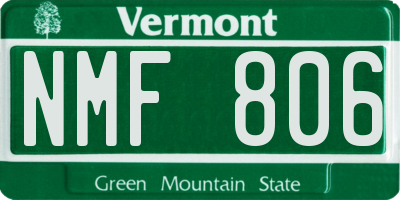VT license plate NMF806