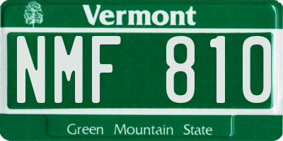 VT license plate NMF810