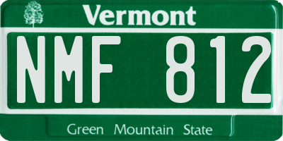 VT license plate NMF812