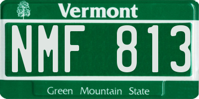 VT license plate NMF813