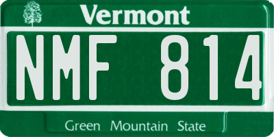 VT license plate NMF814